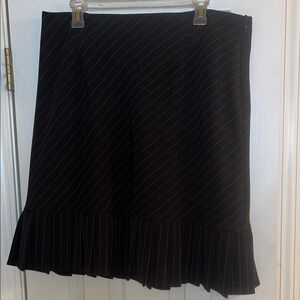 Vintage Y2K Dressbarn Pinstripe Flounce Mini Skirt - Office Siren Style, Size 16